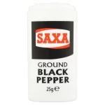 saxa ground black pepper 25g